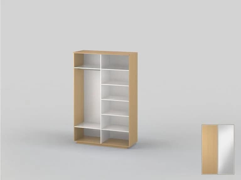 Шафа-купе дводверна шириною 1600 мм бук