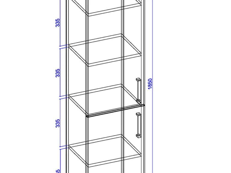 Шафа-пенал двосекційна 1495x400x320 бук 2