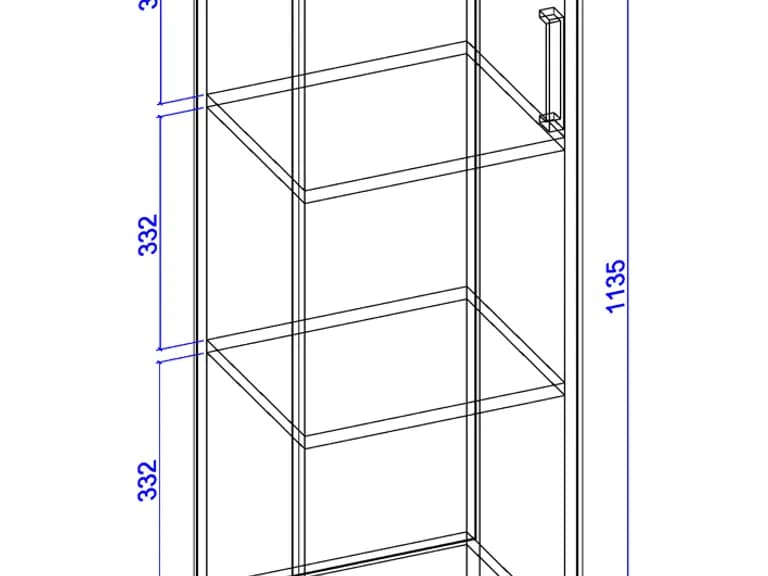 Шафа-пенал закрита з полицями 1135x400x320 бук 2