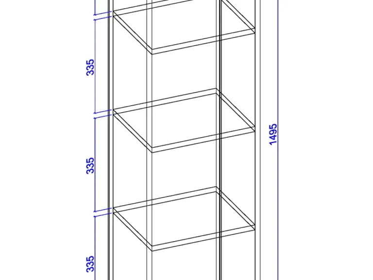 Shelving unit 1495x400x303 beech 2