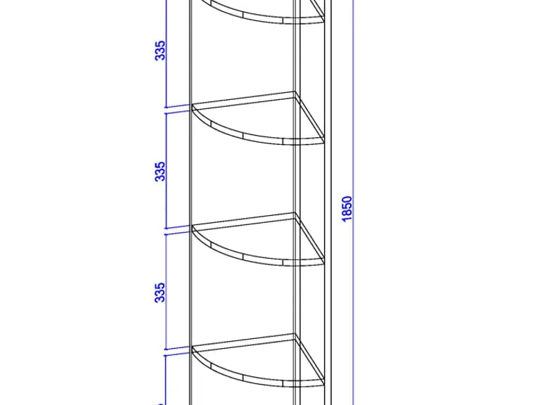 Corner console 1850x300x330 beech 2