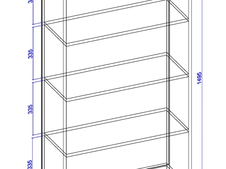 Shelving unit 1495x800x303 beech 2