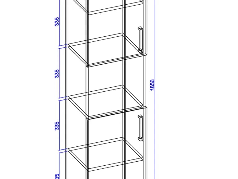Шафа-пенал з відкритою полицею 1850x400x320 бук 2